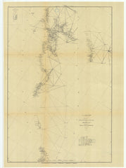 Sketch Showing The Progress Of The Survey In Section #10 Middle Sheet From Point Sal To Tomales Bay From 1850 To 1877 With Sub Sketch, Coquille River, Oregon