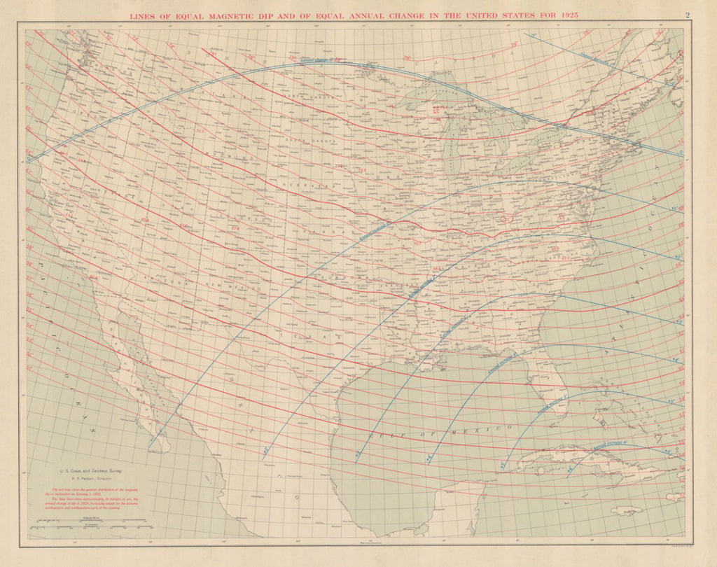 Lines Of Equal Magnetic Dip And Of Equal Annual Change In The United States For 1925
