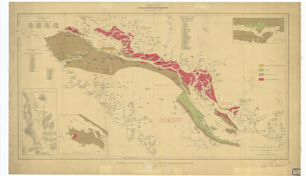Geological And Natural History Survey Of Canada And Geological Map Of The Northern Part Of Vancouver Island And Adjacent Coasts