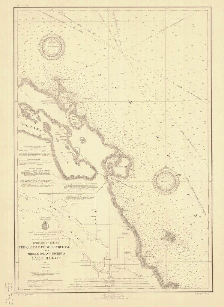 Harbors Of Refuge Presque Isle False Presque Isle And Middle Island Michigan Lake Huron