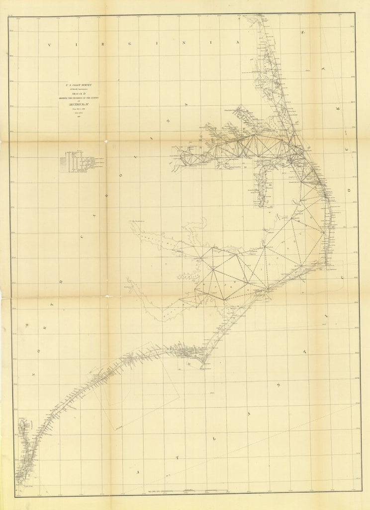 Sketch D Showing The Progress Of The Survey In Section Number 4 From 1845 To 1861