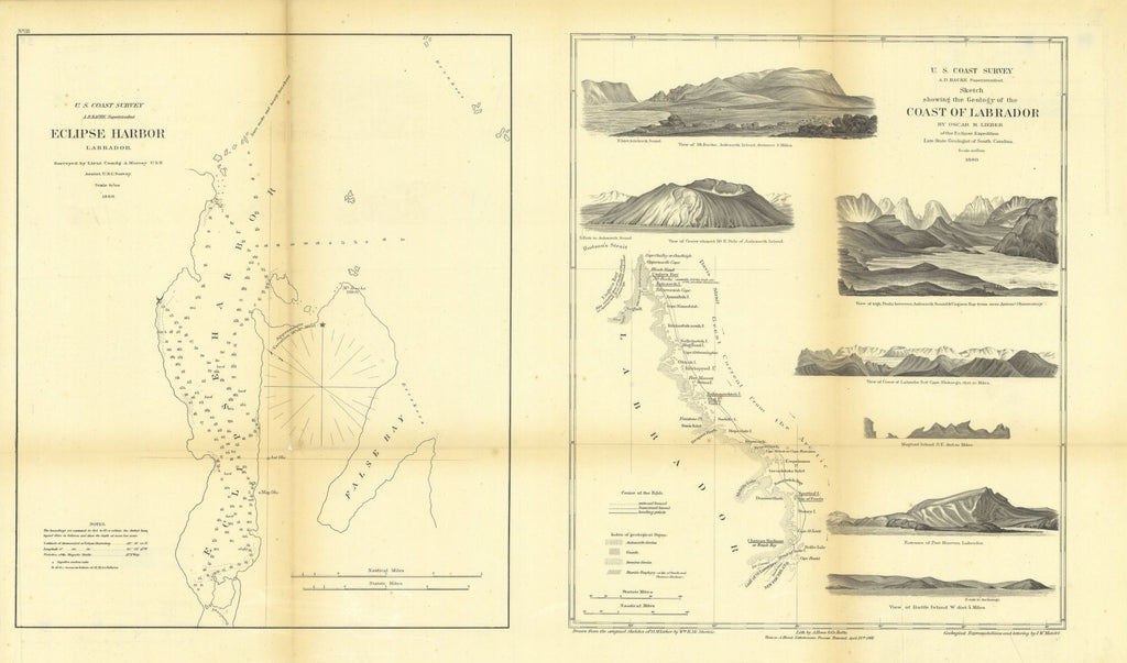 Sketch Showing The Geology Of The Coast Of Labrador With Eclipse Harbor, Labrador