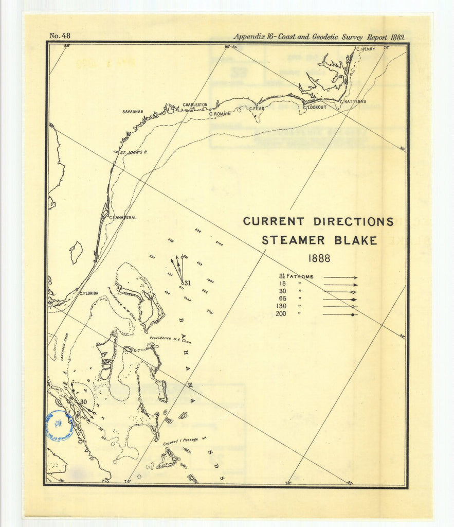 Current Directions, Steamer Blake, 1888