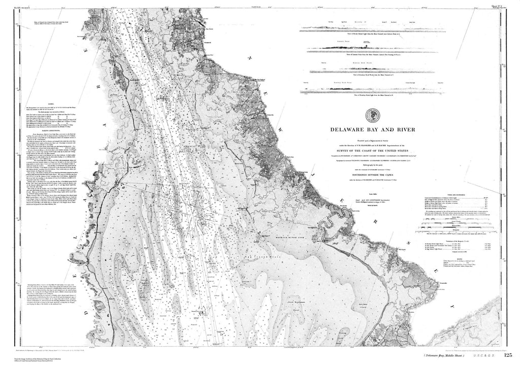 Nautical Chart Of Delaware Bay And Harbor
