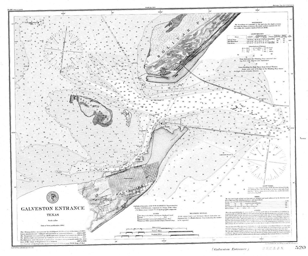Navigation Chart Of Galveston Entrance