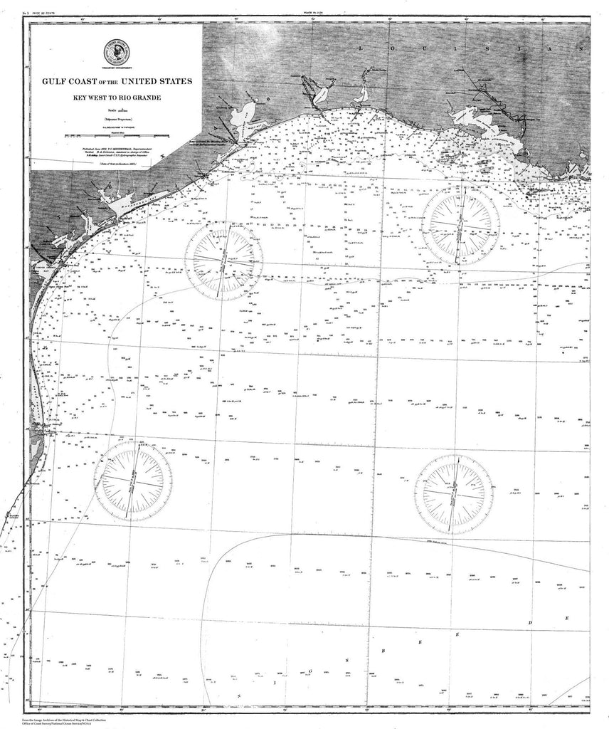 Nautical Chart Of The Gulf Coast Of The United States
