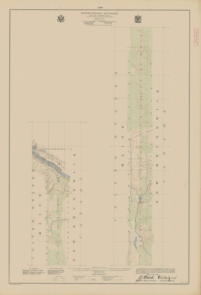International Boundary, From The St. Lawrence River To The Source Of The St. Croix River, Sheet No. 58