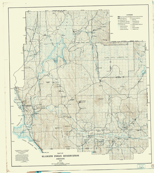 Print of Map Of Klamath Indian Reservation Poster on Vintage Visualizations