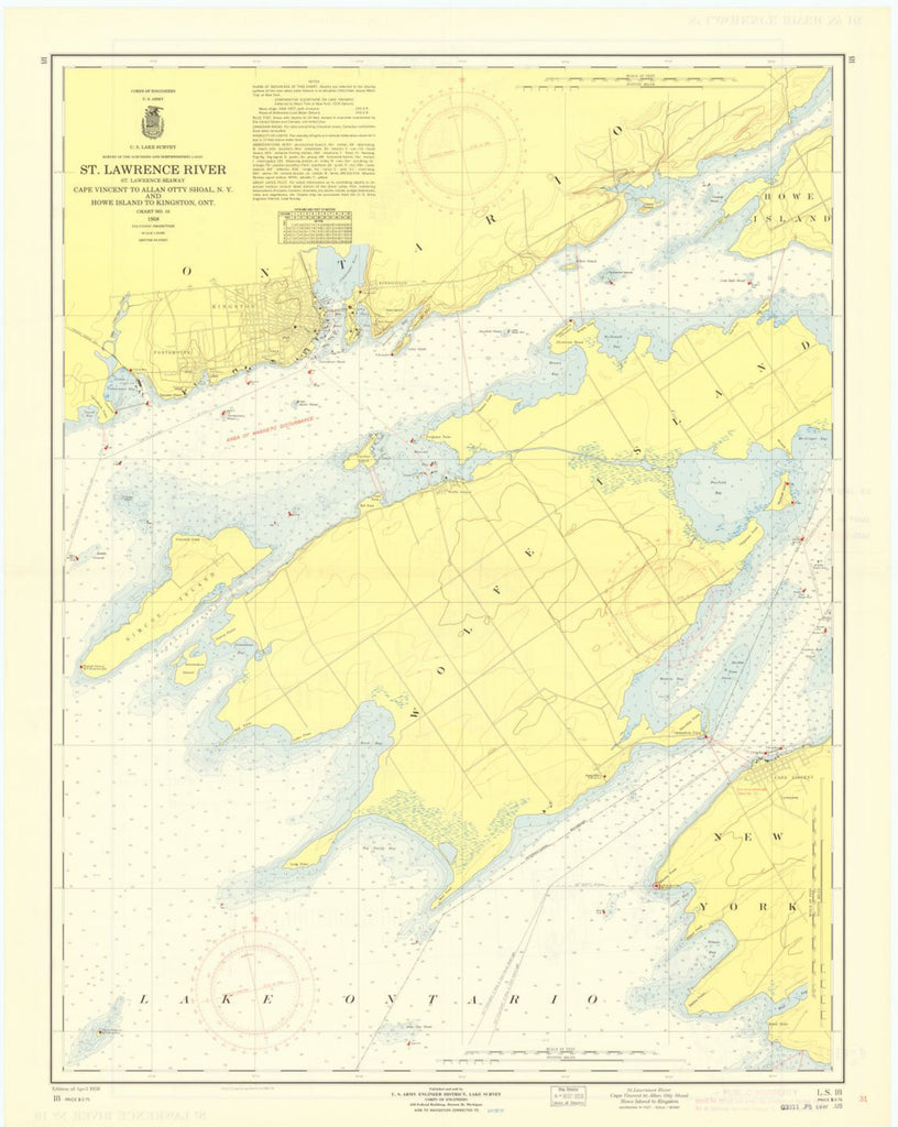 St. Lawrence River, St. Lawrence Seaway, Cape Vincent To Allan Otty Shoal, N.y. And Howe Island To Kingtons, Ont.