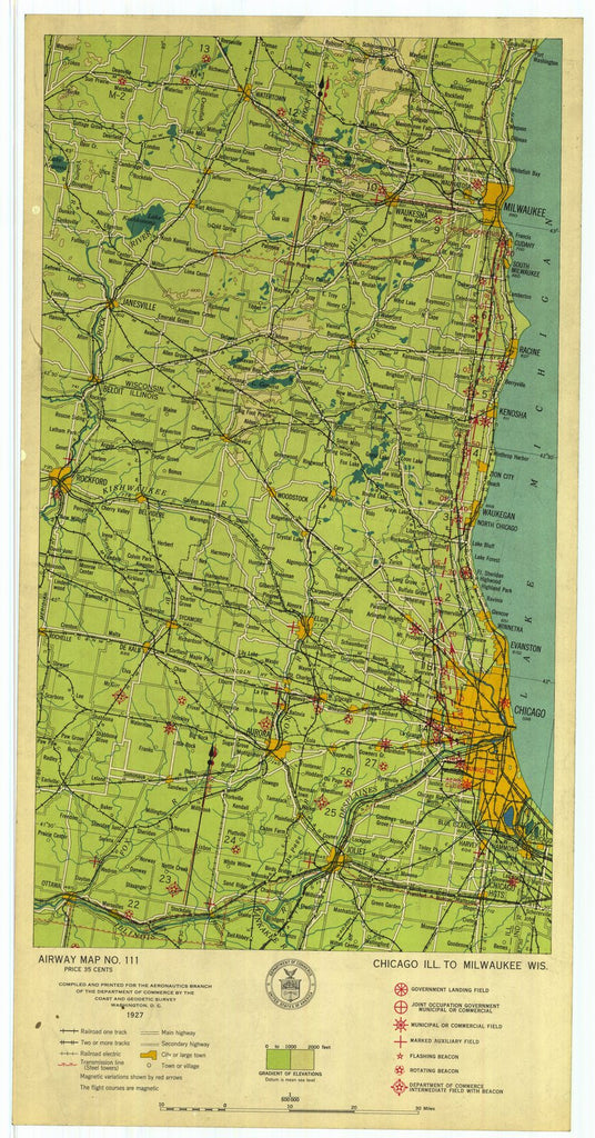 Airway Map Chicago Illinois To Milwaukee Wisconsin