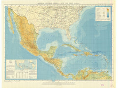 Map Of The Americas Mexico Central America And The West Indies
