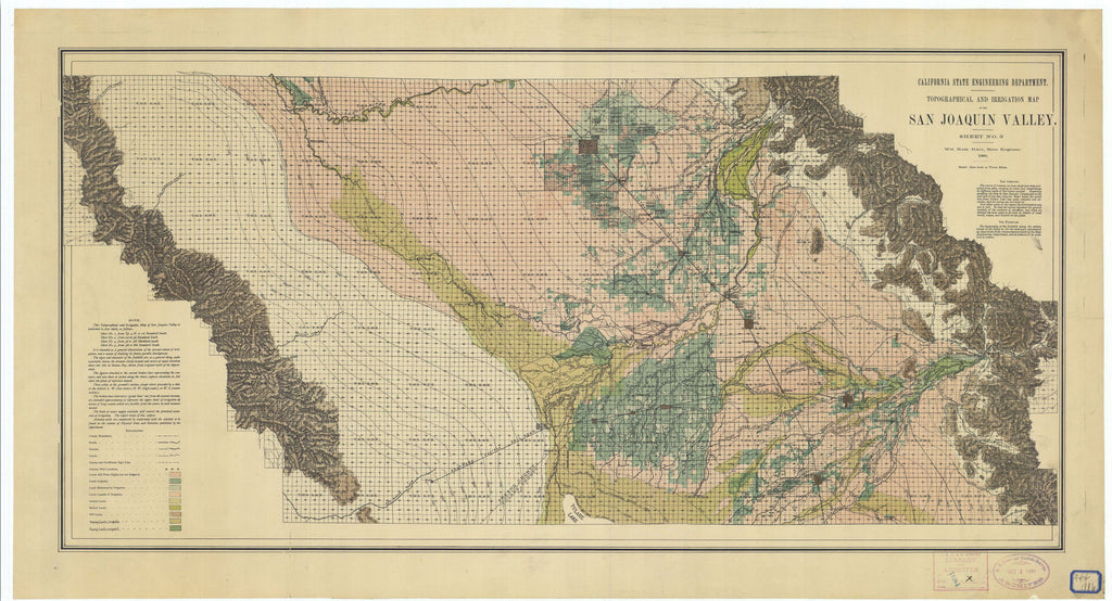 Topographical And Irrigation Map Of The San Joaquin Valley Sheet #3