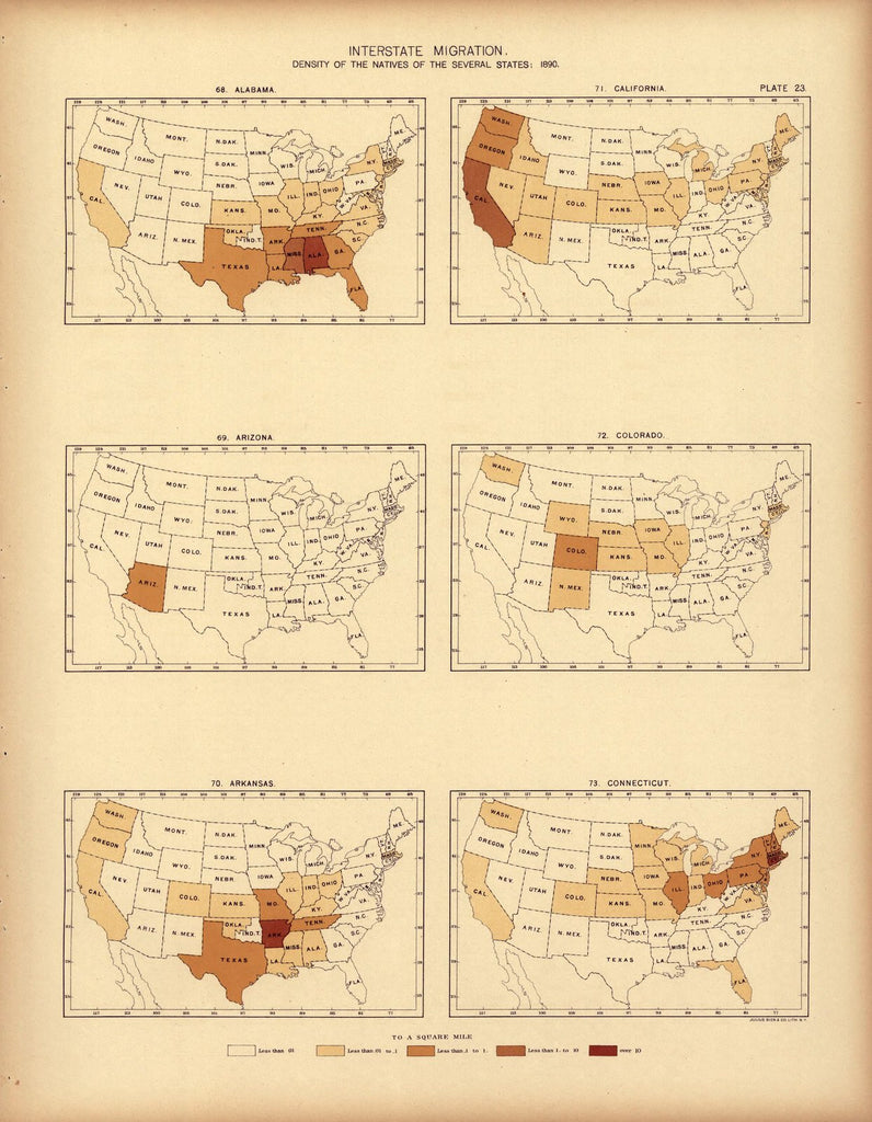 Interstate migration ... : 1890 (AL, AZ, AK, CA, CO, CT)