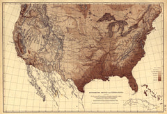 Hypsometric sketch of the U.S.